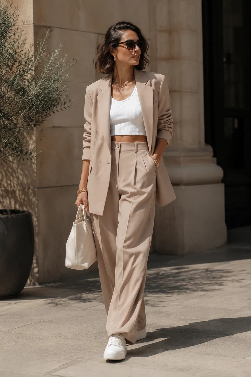 Estilo sofisticado en tonos beige y blanco