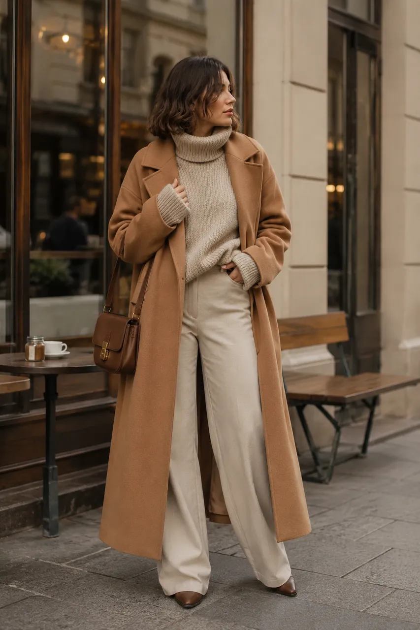 Estilo urbano en tonos neutros y camel